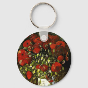 Vase with Red Poppies Van Gogh Fine Art Key Ring