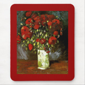 Vase with Red Poppies Van Gogh Fine Art Mouse Mat