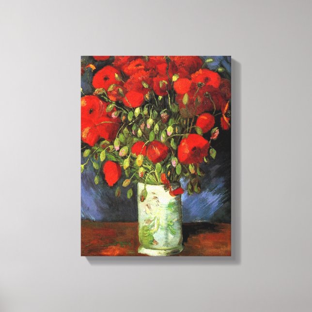 Vase with Red Poppies | Vincent van Gogh Canvas Print (Front)