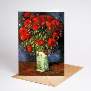 Vase with Red Poppies   Vincent Van Gogh Card