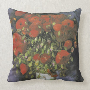 Vase with Red Poppies Vincent van Gogh Cushion