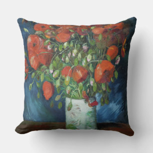 Vase with Red Poppies Vincent van Gogh Cushion