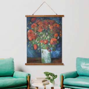 Vase with Red Poppies Vincent van Gogh    Hanging Tapestry