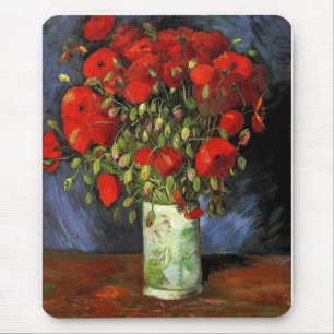 Vase with Red Poppies Vincent van Gogh Mouse Mat