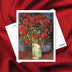 Vase with Red Poppies Vincent Van Gogh Postcard