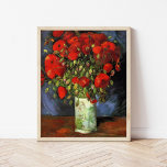Vase with Red Poppies | Vincent Van Gogh Poster<br><div class="desc">Vase with Red Poppies by Dutch artist Vincent Van Gogh. Original fine art painting is an oil on canvas depicting a still life of bright red flowers. 

Use the design tools to add custom text or personalize the image.</div>
