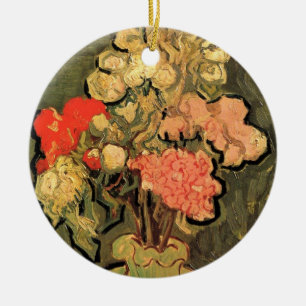 Vase with Rose Mallows by Vincent van Gogh Ceramic Tree Decoration