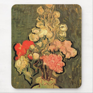 Vase with Rose Mallows by Vincent van Gogh Mouse Mat
