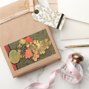 Vase with Rose Mallows by Vincent van Gogh Rectangular Sticker