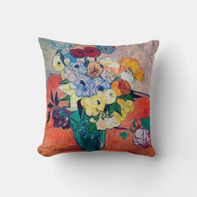 Vase with Roses and Anemones, Van Gogh Cushion (Front)