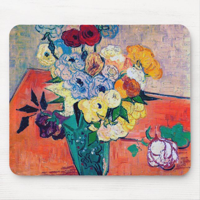Vase with Roses and Anemones, Van Gogh Mouse Mat (Front)