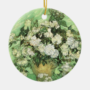 Vase with Roses by van Gogh Ceramic Tree Decoration