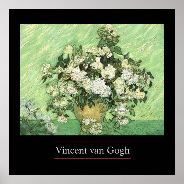 Vase with Roses by van Gogh Poster Print (Front)