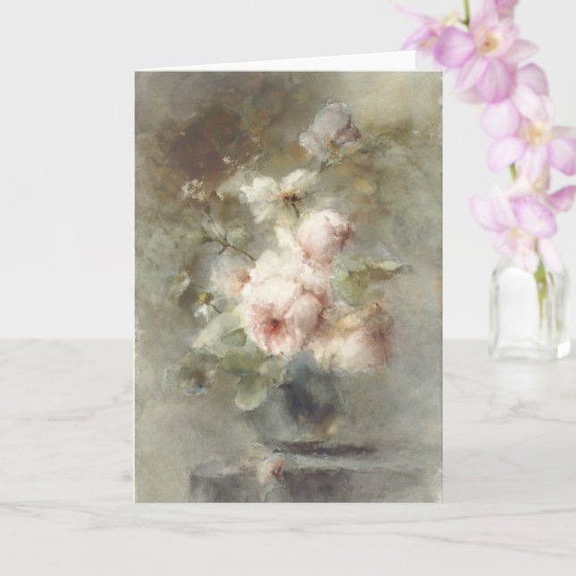 Vase with roses  card (Orchid)