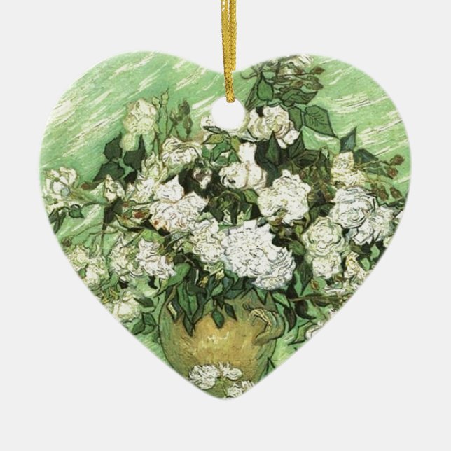 Vase with Roses - Van Gogh Ceramic Tree Decoration (Front)