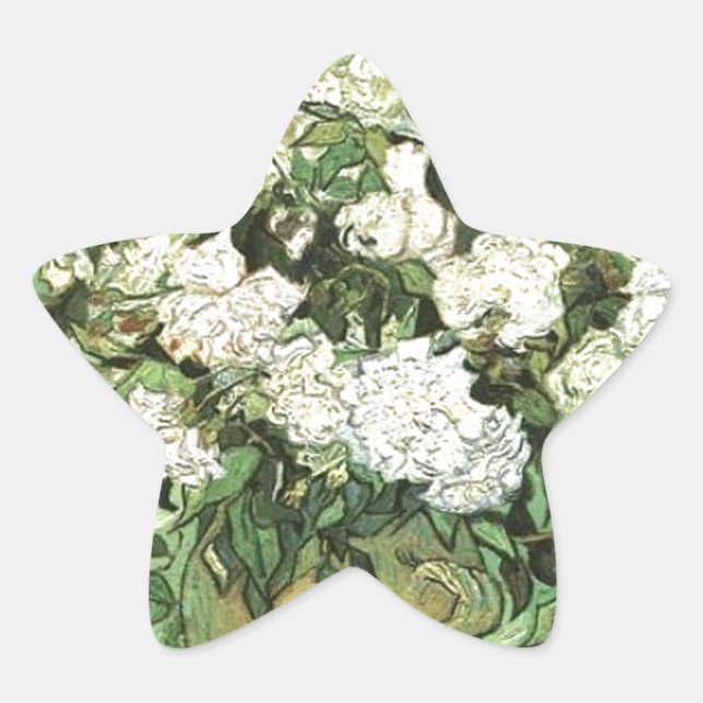 Vase with Roses - Van Gogh Star Sticker (Front)