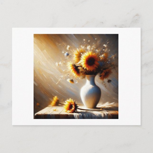 Vase with Sunflowers,  Postcard (Front)