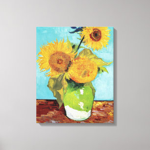 Vase With Three Flowers by Vincent Van Gogh Canvas Print