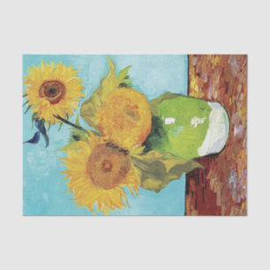 Vase with Three Sunflowers by Vincent Van Gogh Tissue Paper