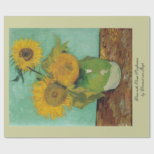 Vase with Three Sunflowers by Vincent van Gogh. Wrapping Paper