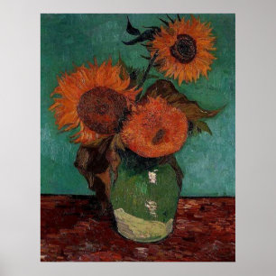 vase with three sunflowers, van Gogh Poster