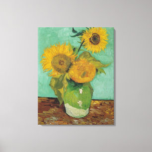Vase with three sunflowers, Vincent van Gogh Canvas Print
