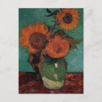 Vase with three sunflowers,Vincent van Gogh