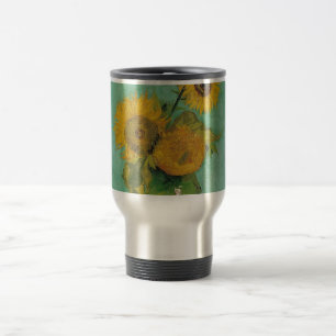 Vase with three sunflowers, Vincent van Gogh Travel Mug
