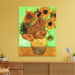 Vase with Twelve Sunflowers by Vincent van Gogh Canvas Print