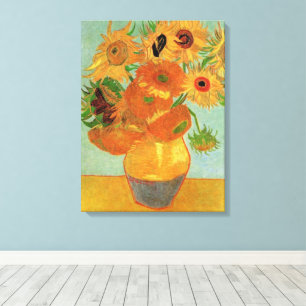 Vase with Twelve Sunflowers by Vincent van Gogh Canvas Print