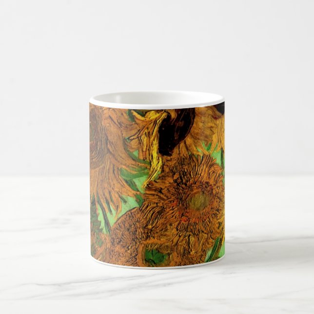 Vase with Twelve Sunflowers by Vincent van Gogh Coffee Mug (Center)
