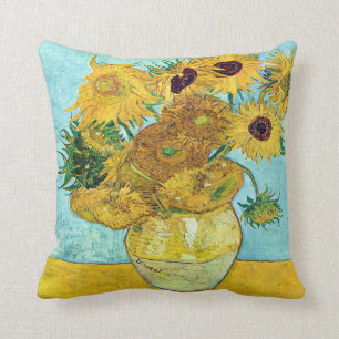 Vase With Twelve Sunflowers By Vincent Van Gogh Cushion