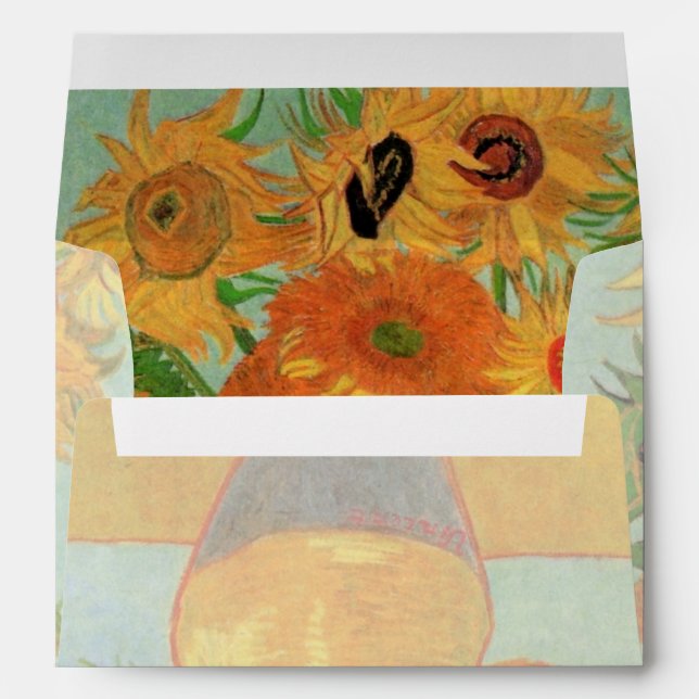 Vase with Twelve Sunflowers by Vincent van Gogh Envelopes (Back (Bottom))