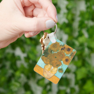Vase with Twelve Sunflowers by Vincent van Gogh Key Ring