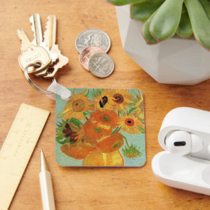 Vase with Twelve Sunflowers by Vincent van Gogh Key Ring