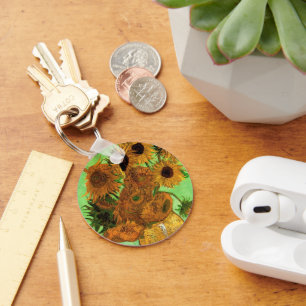 Vase with Twelve Sunflowers by Vincent van Gogh Key Ring
