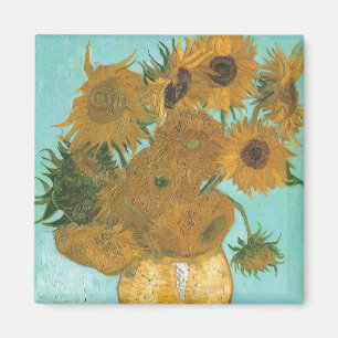 Vase with Twelve Sunflowers by Vincent van Gogh Magnet