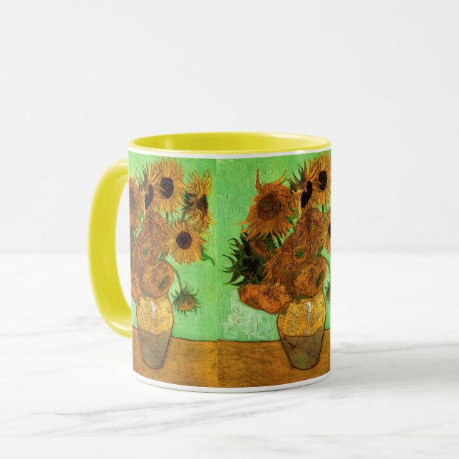 Vase with Twelve Sunflowers by Vincent van Gogh Mug (Front Left)