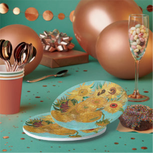 Vase with Twelve Sunflowers by Vincent Van Gogh  Paper Plate