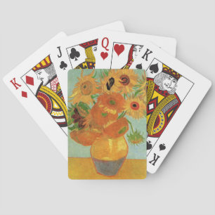 Vase with Twelve Sunflowers by Vincent van Gogh Playing Cards