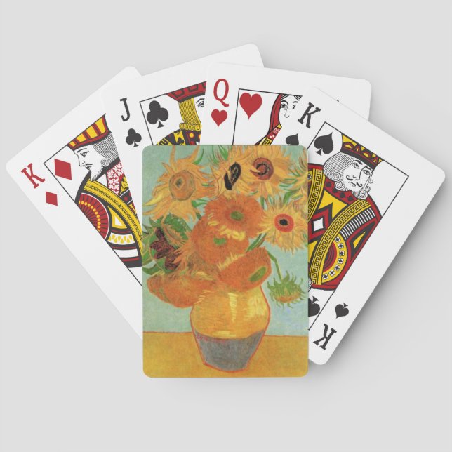 Vase with Twelve Sunflowers by Vincent van Gogh Playing Cards (Back)