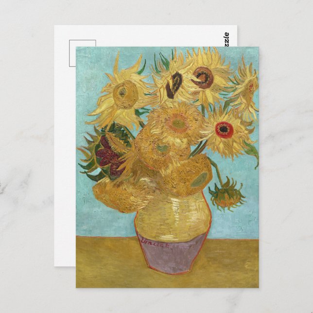 Vase with Twelve Sunflowers by Vincent van Gogh Postcard (Front/Back)