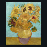 Vase with Twelve Sunflowers by Vincent van Gogh Poster<br><div class="desc">Vincent van Gogh's Vase with Twelve Sunflowers (1888–1889) is one of the most iconic and vibrant paintings of the Post-Impressionist period. This masterpiece depicts a simple vase filled with twelve sunflowers, each one radiating energy and warmth. The sunflowers are painted in varying stages of life, from fresh blooms to wilting...</div>