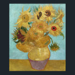 Vase with Twelve Sunflowers by Vincent van Gogh Poster<br><div class="desc">Vincent van Gogh's Vase with Twelve Sunflowers (1888–1889) is one of the most iconic and vibrant paintings of the Post-Impressionist period. This masterpiece depicts a simple vase filled with twelve sunflowers, each one radiating energy and warmth. The sunflowers are painted in varying stages of life, from fresh blooms to wilting...</div>