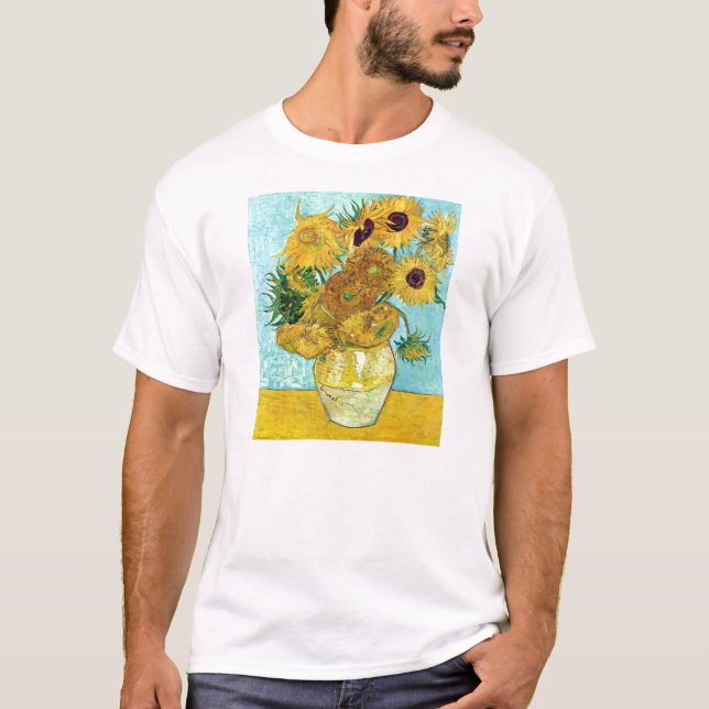 Vase With Twelve Sunflowers By Vincent Van Gogh T-Shirt (Front)