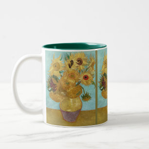 Vase with Twelve Sunflowers by Vincent van Gogh Two-Tone Coffee Mug