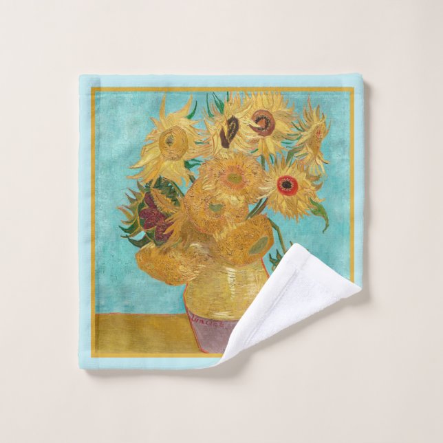 Vase with Twelve Sunflowers by Vincent Van Gogh  Wash Cloth (Wash Cloth)