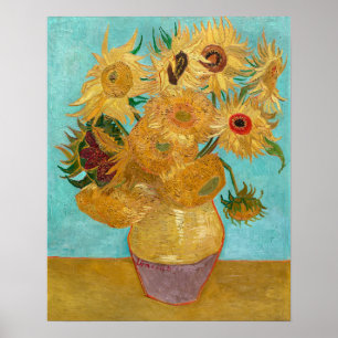 Vase with Twelve Sunflowers Van Gogh Poster