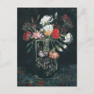 Vase with White and Red Carnations, Van Gogh, 1886 Postcard