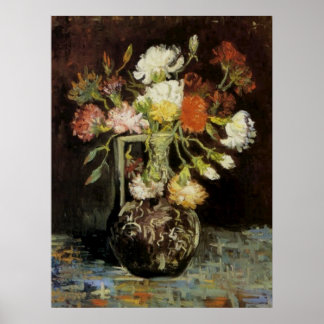 Vase with White Carnations by Vincent van Gogh Poster